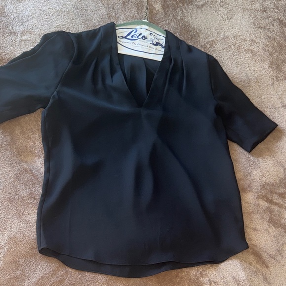 Joie Black V-Neck Blouse - Picture 2 of 3